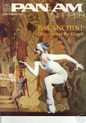 1982 September, Clipper in-flight Magazine with a cover story on Balinchine dance.